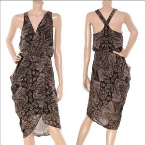 Factory by Erik Hart draped black silk dress